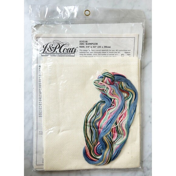 J & P Coats ABC Sampler Counted Cross Stitch Kit - Floral with Personalization - Picture 5 of 5